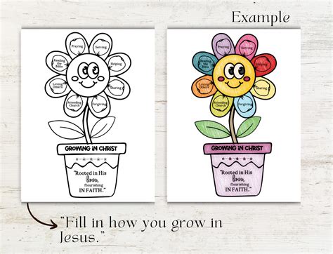 Growing in Christ Craft Activity for Kids, Bible Printable Activity, Sunday School, Printable ...
