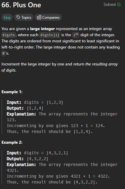 Image result for Plus One LeetCode Solution