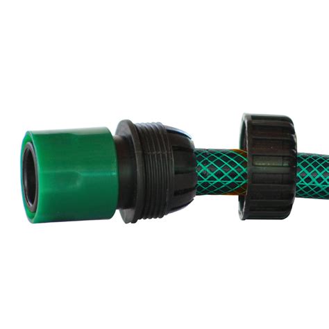 3/4 inch Plastic Garden Water Hose Quick Connector with Aqua Water Ada ...