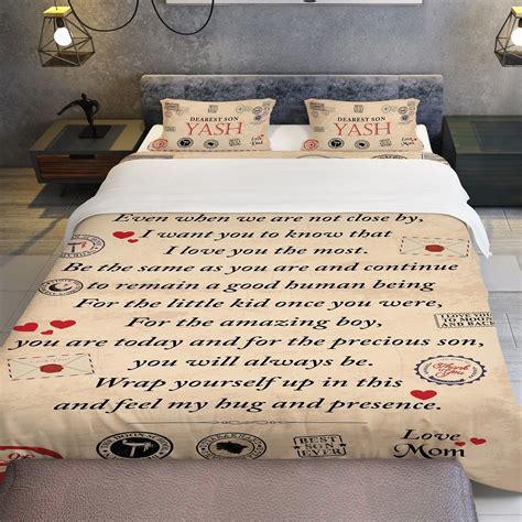 Letter blanket for son| Quilt | |Envelope |Personalized |ourshop.in|