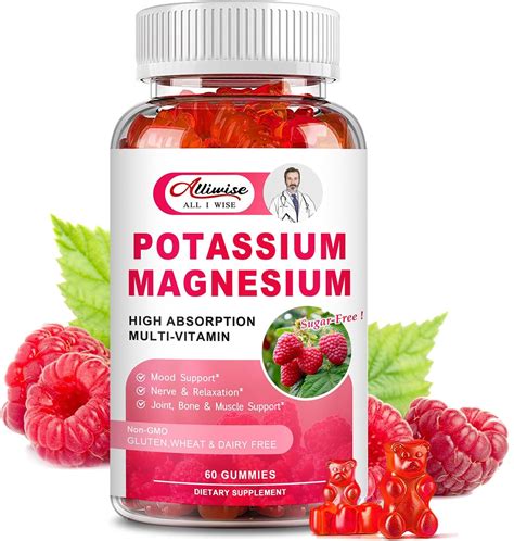Amazon.com: Potassium Magnesium Gummies, Sugar-Free Potassium Gummies ...