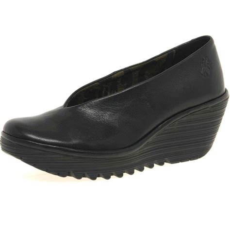 Buy FLY London Women's Yaz Wedge Pump,Black,41 EU (US Women's 10 M) at ...