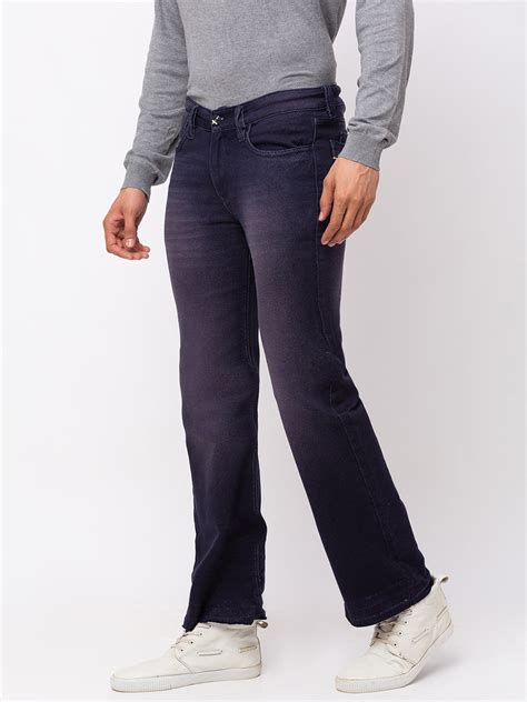 Men's Navy Blue Bootcut Jeans – Mode De Base Italie