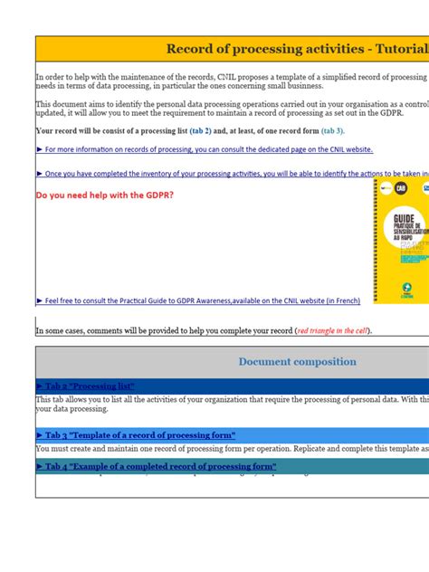 Image result for Record of Processing Activities Example