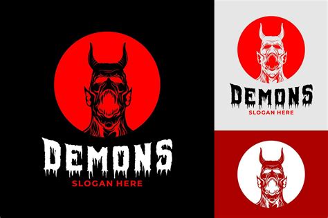 Demon Satan Scream Horror Haunting Logo Design 36030189 Vector Art at ...
