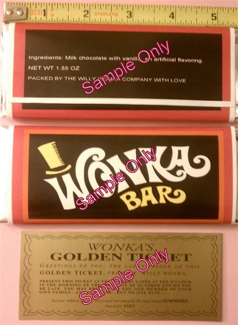 Wonka Bar Printable Wrapper - Printable And Enjoyable Learning