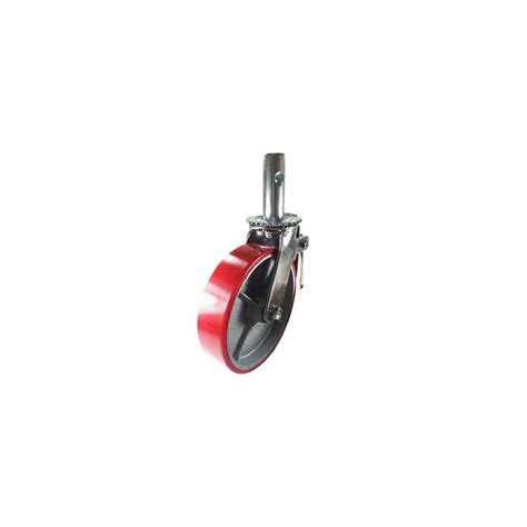 Buy Scaffold Caster 8 x 2 Red Poly Cast Iron Wheels w/Locking Brakes 1 ...