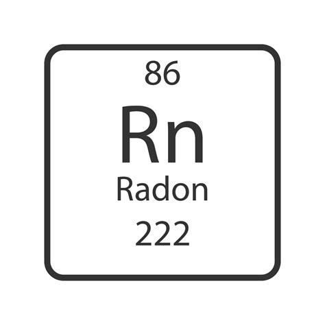 Radon symbol. Chemical element of the periodic table. Vector ...