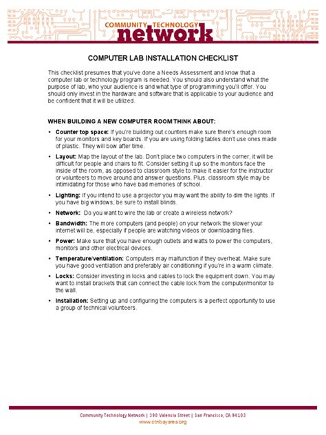 Computer Lab Checklist 的图像结果