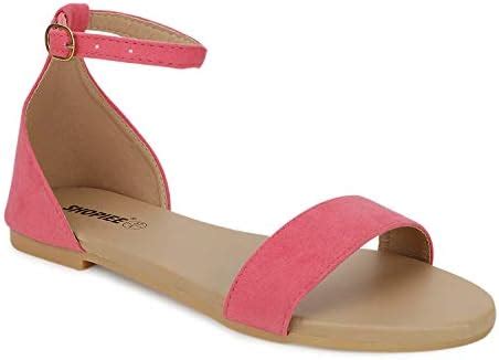 Buy SHOFIEE Women Ankle Strap Flat Sandal (Peach, Numeric_7) at Amazon.in