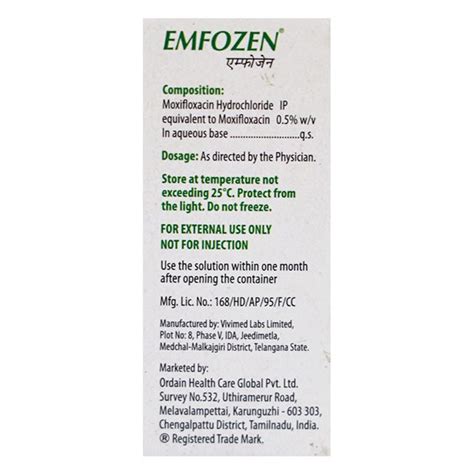 Emfozen Eye Drops 5 ml Price, Uses, Side Effects, Composition - Apollo ...