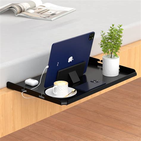 Amazon.com: SKMYL Folding Bedside Shelf, Made of Wood and Stainless ...