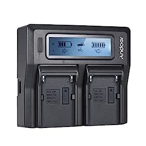 Buy Festnight NP-F970 Dual Channel Digital Camera Battery Charger w/LCD ...