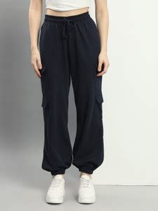 Q-Rious Solid Women Dark Blue Track Pants - Buy Q-Rious Solid Women ...