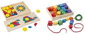 MELISSA & DOUG Pattern Blocks and Boards - Classic Toy with 120 Solid ...