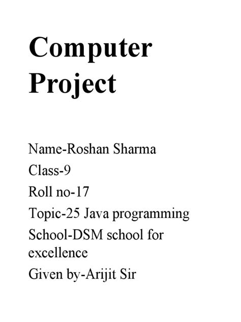 Image result for Computer Java Project First Page