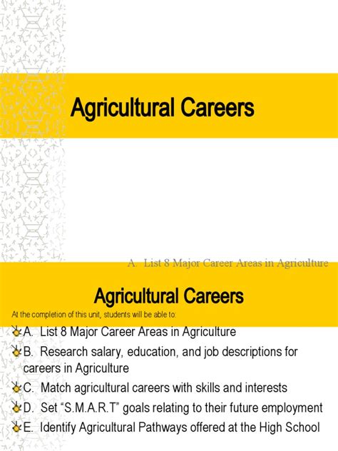 Ag Careers PPT Revised | PDF | Agriculture | Lunch