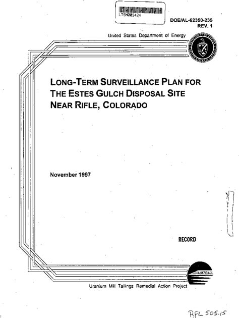 Fillable Online Long-term surveillance plan for the Rifle, Colorado ...