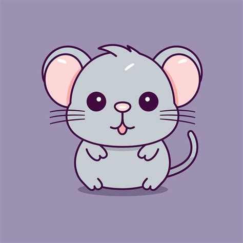 Cute kawaii rat chibi mascot vector cartoon style 23169730 Vector Art ...
