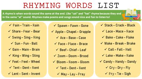 Rhyming Words | List of 300+ Rhyming Words for Kids - Engrabic