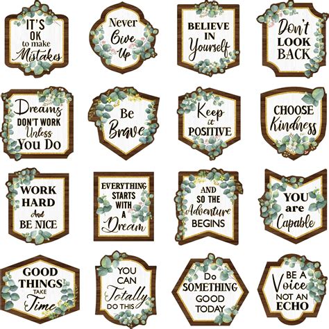 Buy 48 Pieces Eucalyptus Cutouts Eucalyptus Positive Sayings Accents ...