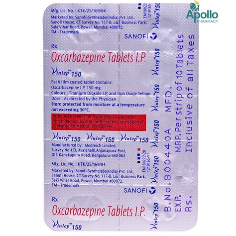Vinlep 150mg Tablet 10's Price, Uses, Side Effects, Composition ...