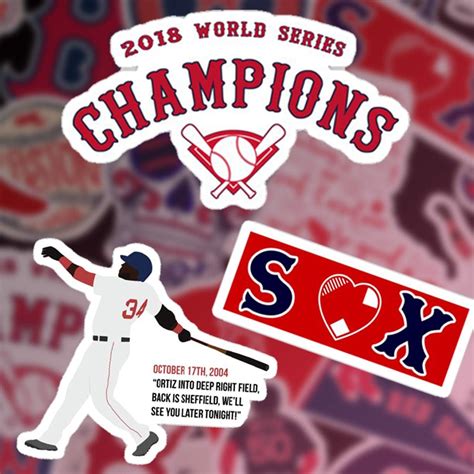 Buy 30 PCS Fanart Stickers Red Sox Baseball Team Boston Stickers for ...