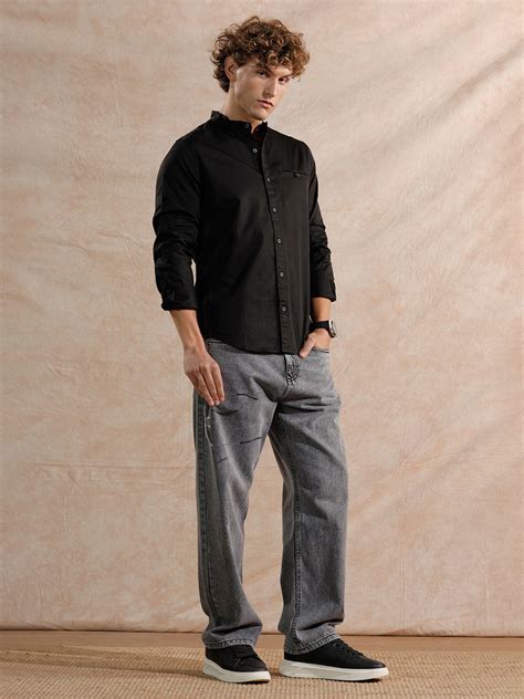 Buy Chinese Collar Shirt | Mandarin Collar Shirt | Wrogn