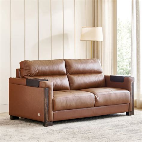 Buy Colmar Half Leather 3-Seater Sofa - Tan from Home Centre at just ...