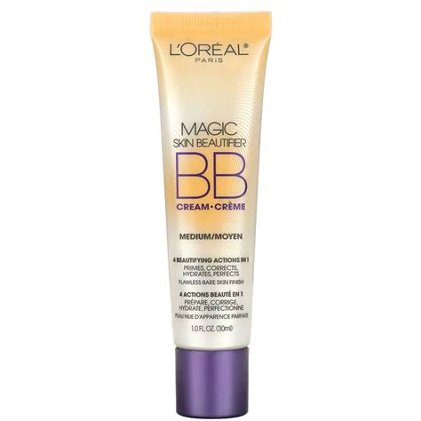 L’Oréal Paris BB Cream Magic Skin Beautifier, Medium - 4-in-1 Hydrating ...