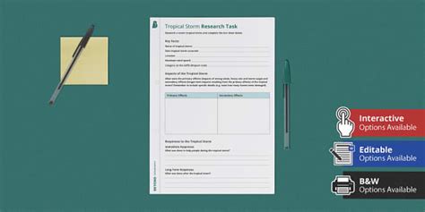 Tropical Storm Research Worksheet