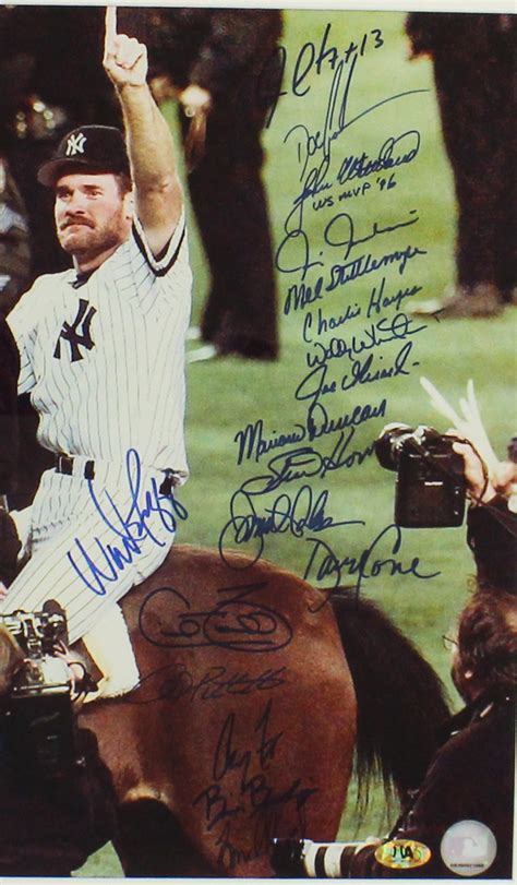 1996 Team Signed New York Yankees Framed 16×20 MLB Photo on Horse with ...