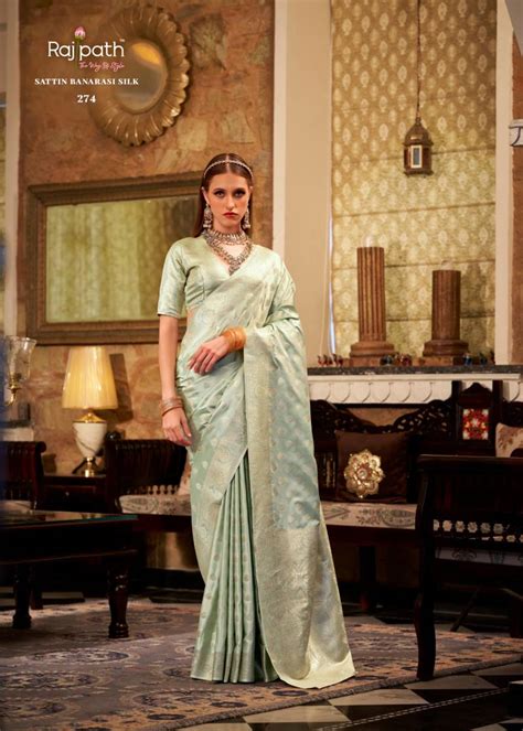 Rajpath Shella Gold Soft Satin Silk Fancy Saree Collection