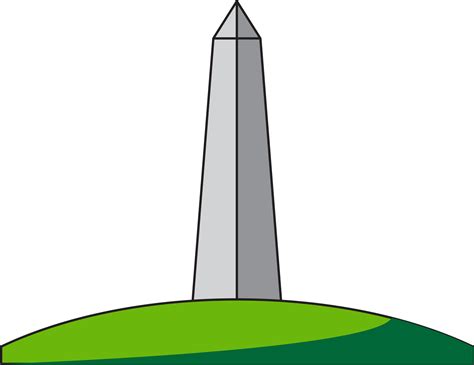 outline drawing of washington dc landmark front elevation view ...