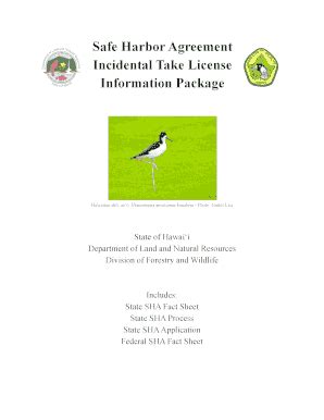 Fillable Online Safe Harbor Agreement Incidental Take License ...