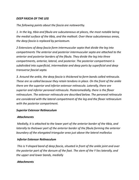 DEEP Fascia OF THE LEG-WPS Office - Physiology/General Medicine - RGUHS ...