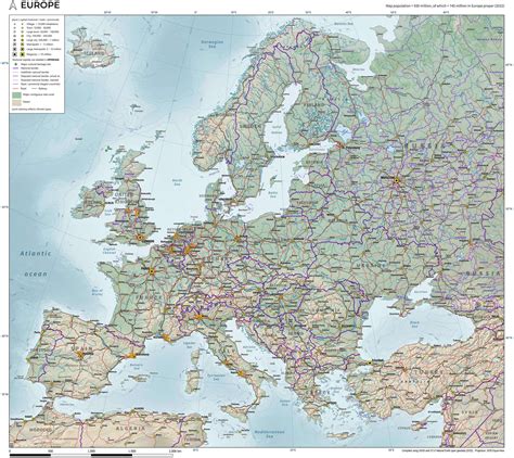 Europe Physical Map - Guide of the World