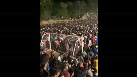 Temporary gallery collapses during sevens football match in Malappuram ...