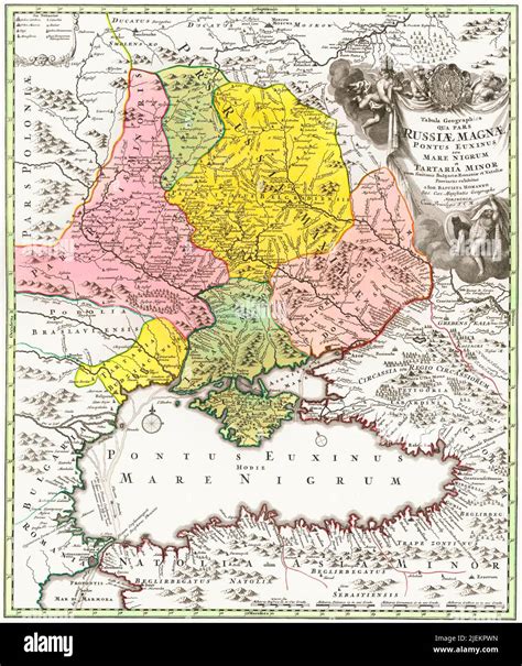 Map of the Black Sea Region by Johann Baptist Homann, 1720 Stock Photo - Alamy