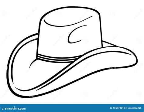Cowboy hat drawing stock vector. Illustration of cowboy - 105978218