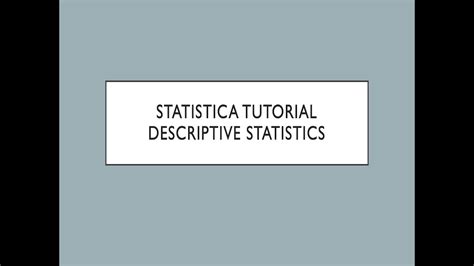 Image result for Statistica Tutorial