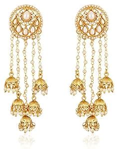 Shining Diva Fashion Jewellery Gold Plated Latest Pearl Jhumka Jhumki ...
