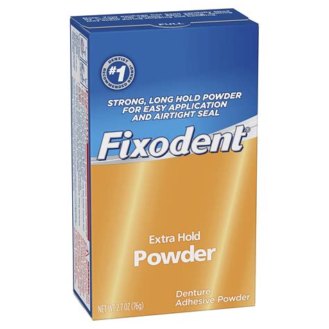 Fixodent Extra Hold Denture Adhesive Powder 2.7 Oz (Pack of 4) : Amazon ...
