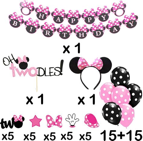 Buy Oh Twodles Balloons Minnie Second Birthday Cake Topper 2nd Mouse ...