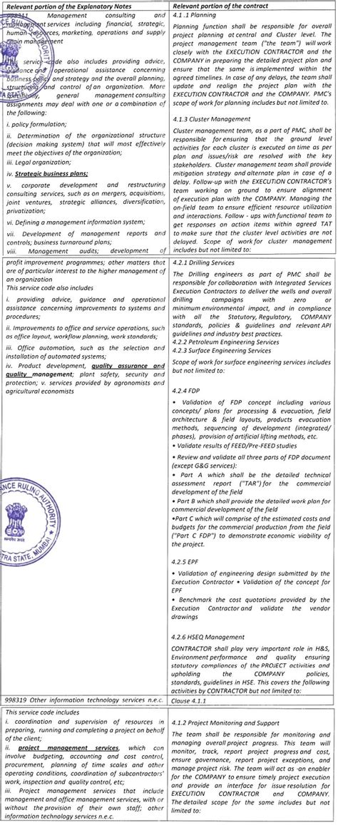 GST on project management consultancy services to Vedanta Limited