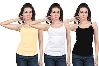 Buy Benenz Kayra Cotton Girl Camisoles Pack of 3-Multicolour (Small) at ...