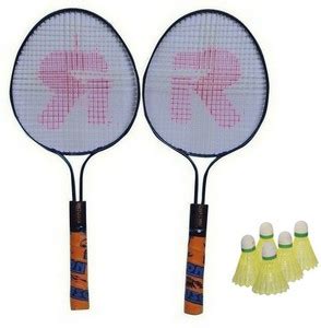 rajson Double Rod Small Size Badminton Racket Pair For Kids With 5 ...