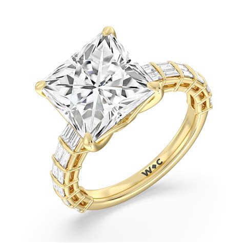 Elegance Two Row Baguette Studded Engagement Ring – WithClarity India