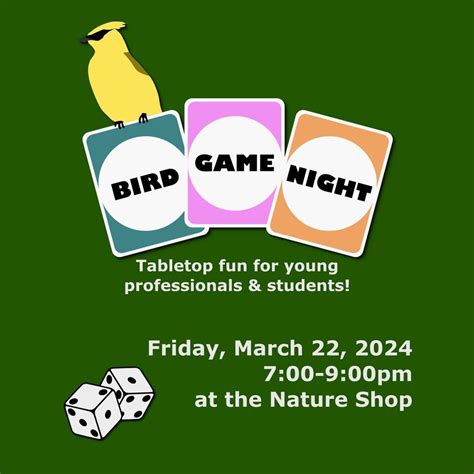 NextGen Council Presents: Game Night For Young Adults, Birds Connect ...