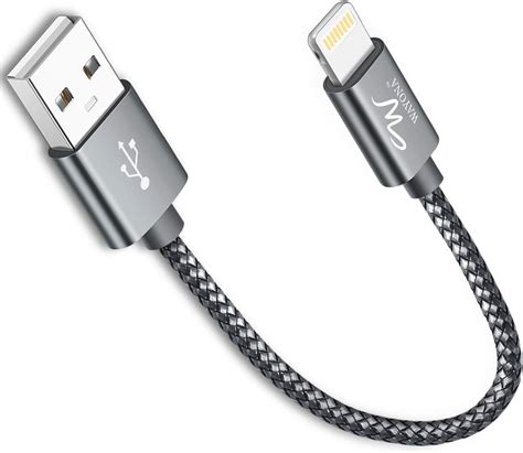 Wayona Nylon Braided Lightning Short Power Bank Charging Cable with ...